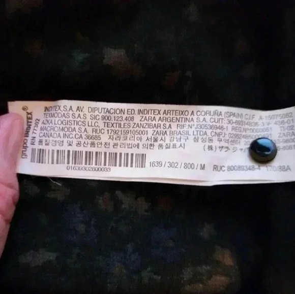 ZARA Dress Floral Mini Long Sleeves Black Blue Yellow Chiffon Y2K Women's Med - Picture 12 of 16